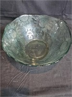 Vintage Translucent Glass Embossed Sunflower Bowl