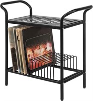 Black Metal Record Player Holder Stand