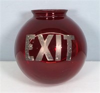 Antique Ruby Glass Exit Globe Shade