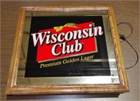 Wisconsin Club Beer Light-Up Mirror