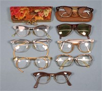 8pr. Vintage 1950's Ladies Eyeglasses