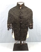 Victorian Embroidered Black Shawl