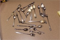 lot of silverplate forks and spoons