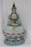 A Chinese Kwan Yin on a Lotus Pedestal
