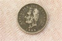 Rare 1889 3 Centavos El Salvadore Coin