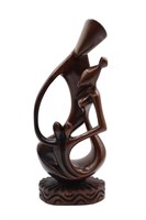 West African Joyous Family Ebony Wood Sculpture