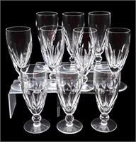 10pc Sheila Cut Waterford Crystal Glasses