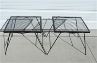 Pair of Small Metal Patio End Tables