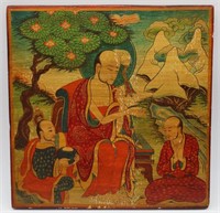 Buddhist Screen Art on Wood