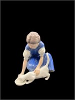 B&G Danish Porcelain Girl w/Cat Figurine