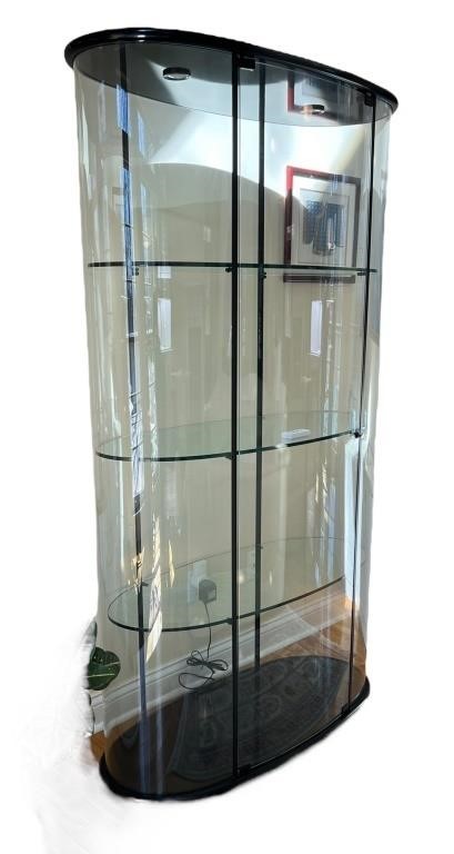 Contemporary Glass Bow Front Display