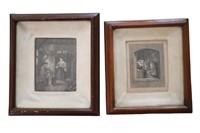 2pc Antique Framed Prints