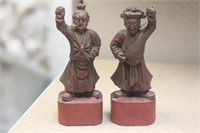 Lot of Two old Wood Figurines