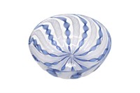 Mid-Century Murano Style Glass Blue Latticino Bowl