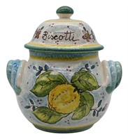 Ceramiche D’arte Parrini Hand Painted Biscotti Jar