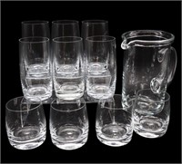 11pc Crystal Glasses & Pitcher