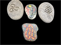 5pc Hand Painted & Carved Rocks