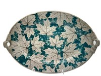 Handcrafted Maple Lead Design Pottery Platter