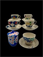 11pc Asian Style Tea Cups & Saucers