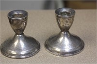 Pair of Weighted Sterling Candle Holders