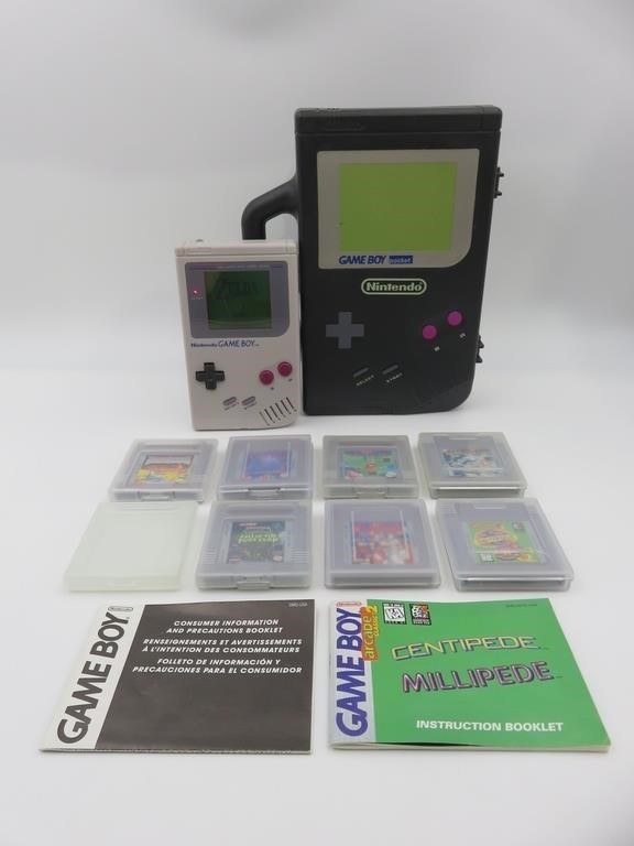 Nintendo Game Boy 1989 w/ Game Cartridges Lot