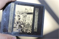 Black and White Antique Photograph Slide on Glass