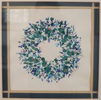 R. Burkart Watercolor Wreath Print