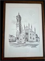 Cathedral de Monza Signed Sketch Print
