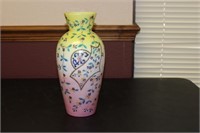 A Very Beautiful Enamel Bristol Glass Vase