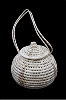 Hanging Woven Lidded Basket