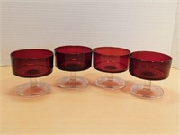4 Coupes a dessert  luminarc red ruby
