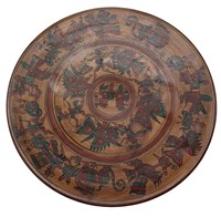 Vntg Peruvian Pottery Wall Art Plate