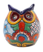 Enchanted Talavera Mexican Owl Planter