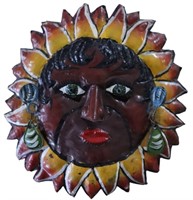 Talavera Hand Painted Metal Hanging Folk Art Mask