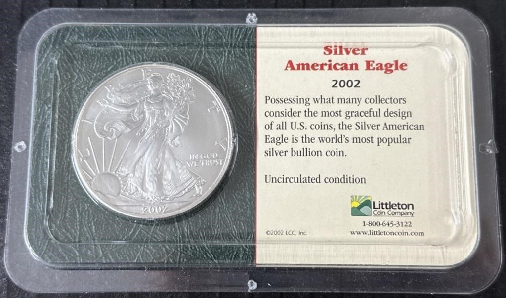 (A) 2002 Silver American Eagle One Ounce Fine