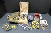 (AQ) Collection Of Medals, Military Patches, &