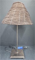 (AR) Metal Lamp With Beaded Shade (20" Tall)