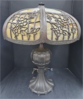 (AR) Heavy Antique Slag Lamp, Cast Iron (24"