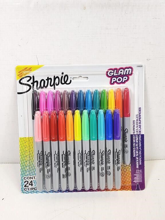 NEW Sharpie Glam Pop Colored Permanent Marker 24pc