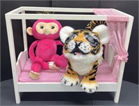 (AX) Baby Doll Bed With Bed Frame, 2 Live Stuffed