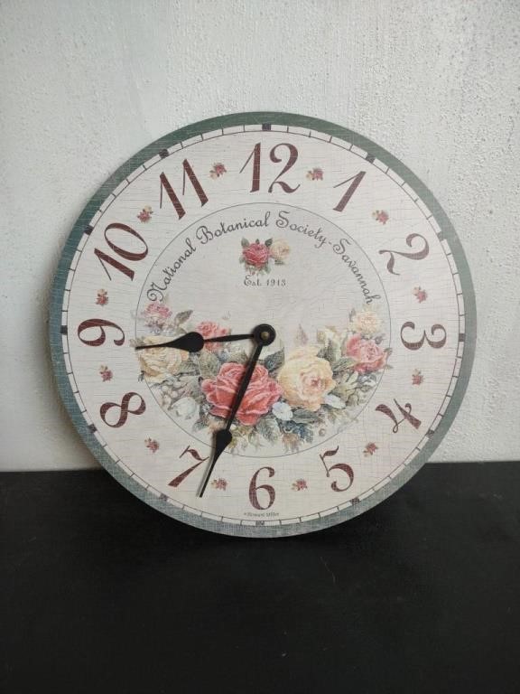 Howard Miller Savannah Botanical Society Clock 13"