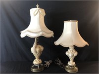 Ceramic And Brass Lamps With Shades