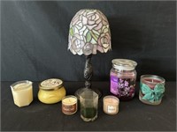 Stained Glass Candle Holder & Candles