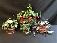 Cooper Pots With Decorative Plants