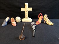 High Heels Figurines & Ceramic Cross,