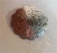 ETCHED STERLING BROOCH