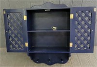 Blue Small Wood Shelf - Curio Cabinet