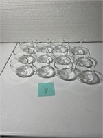 12 DESSERT BOWLS CLEAR GLASS