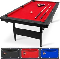 7ft Billiards Table - Portable Pool Table RED