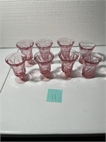FOSTORIA  JAMESTOWN PINK TEA GLASSES & TUMBLERS
